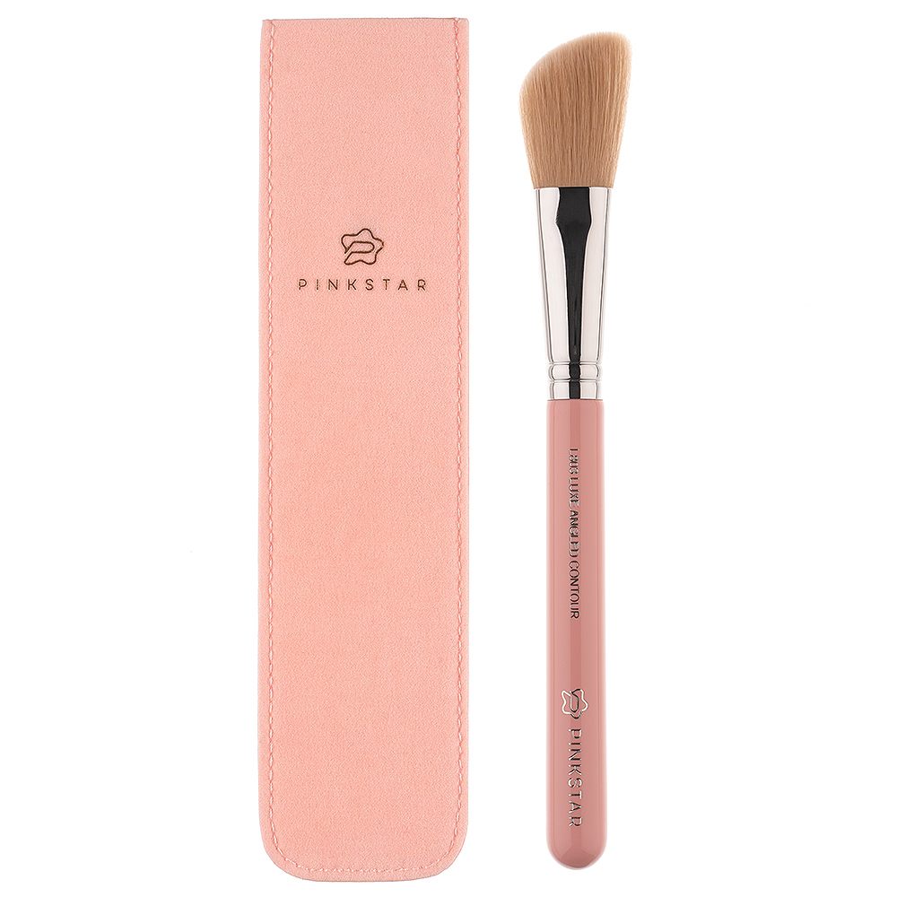 L803 LUXE ANGLED CONTOUR BRUSH SILVER - Pink Star Cosmetics