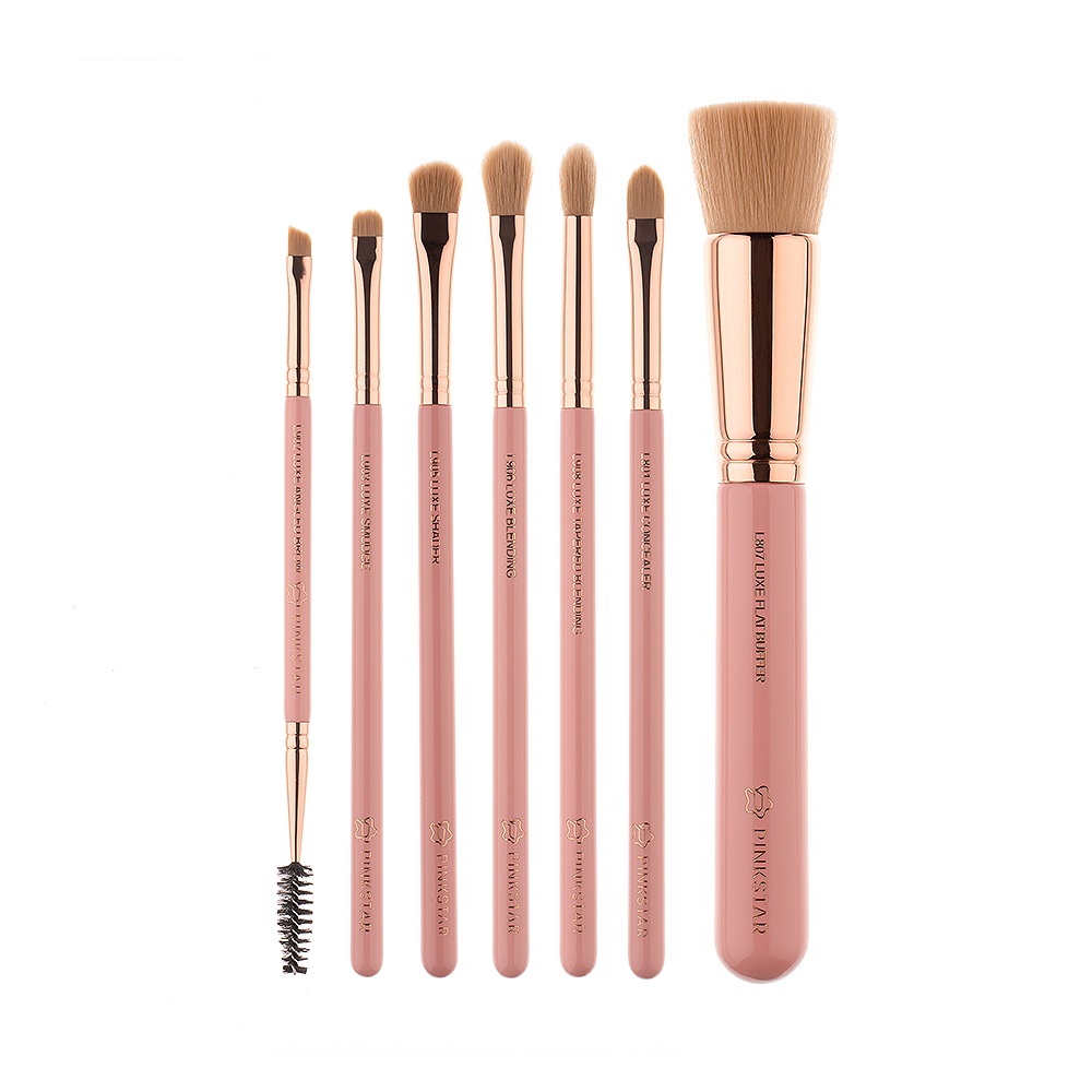LUXE TOP SEVEN BRUSH SET ROSE GOLD RLTS